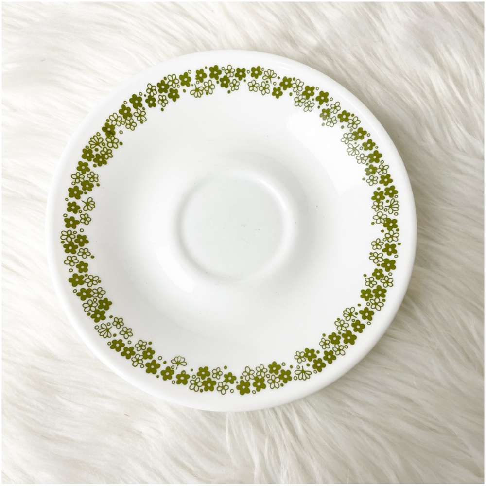 Corelle by Corning Spring Blossom Crazy Daisy Milk Glass Coffee Tea Saucer